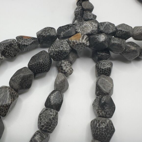 Jay King Mine Finds DTR Bryozoan Fossil Double Strand Necklace 20"-22” Box & Bag - Picture 5 of 11
